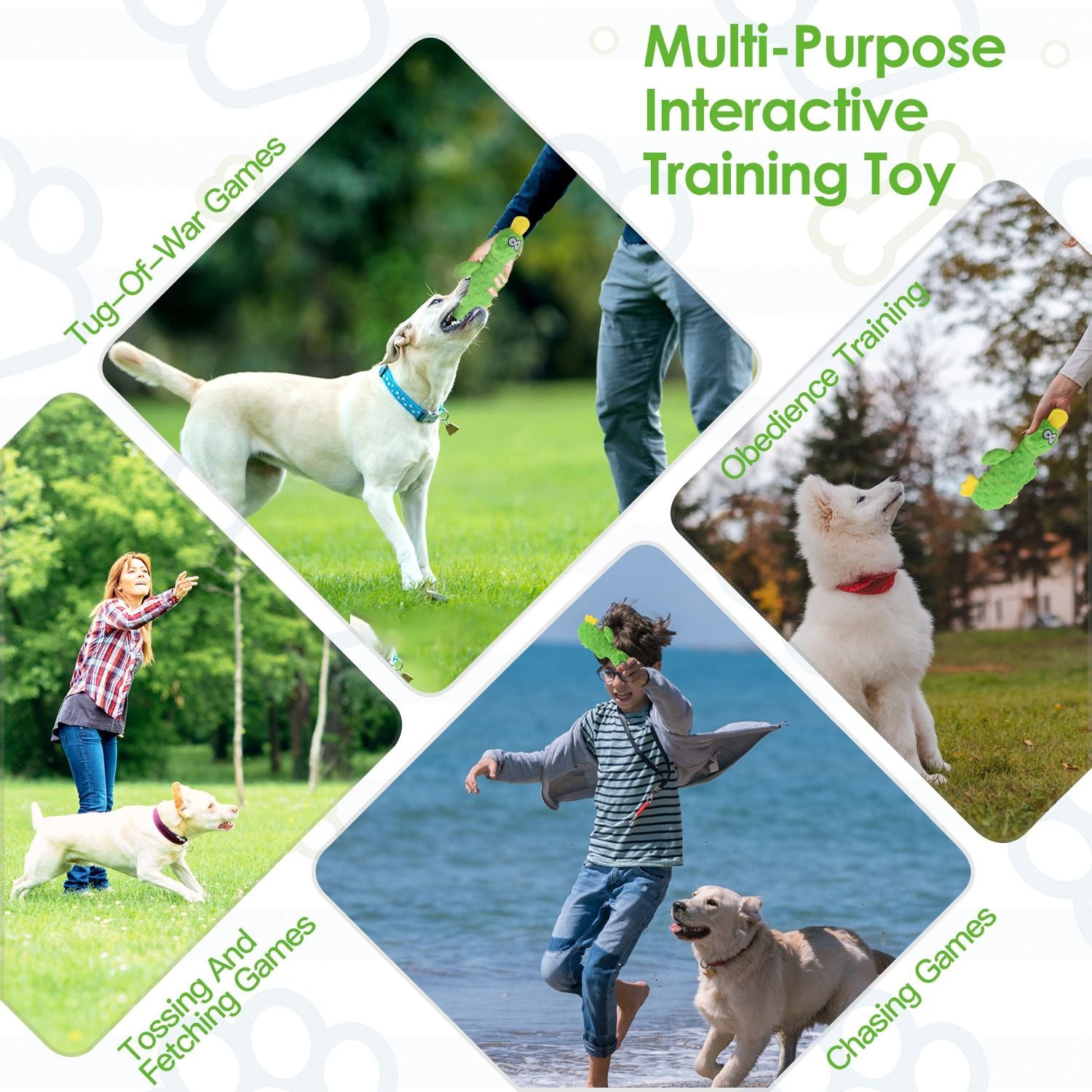 Duck shaped dog toy used for tug-of-war, obedience training, fetching, and chasing games with dogs