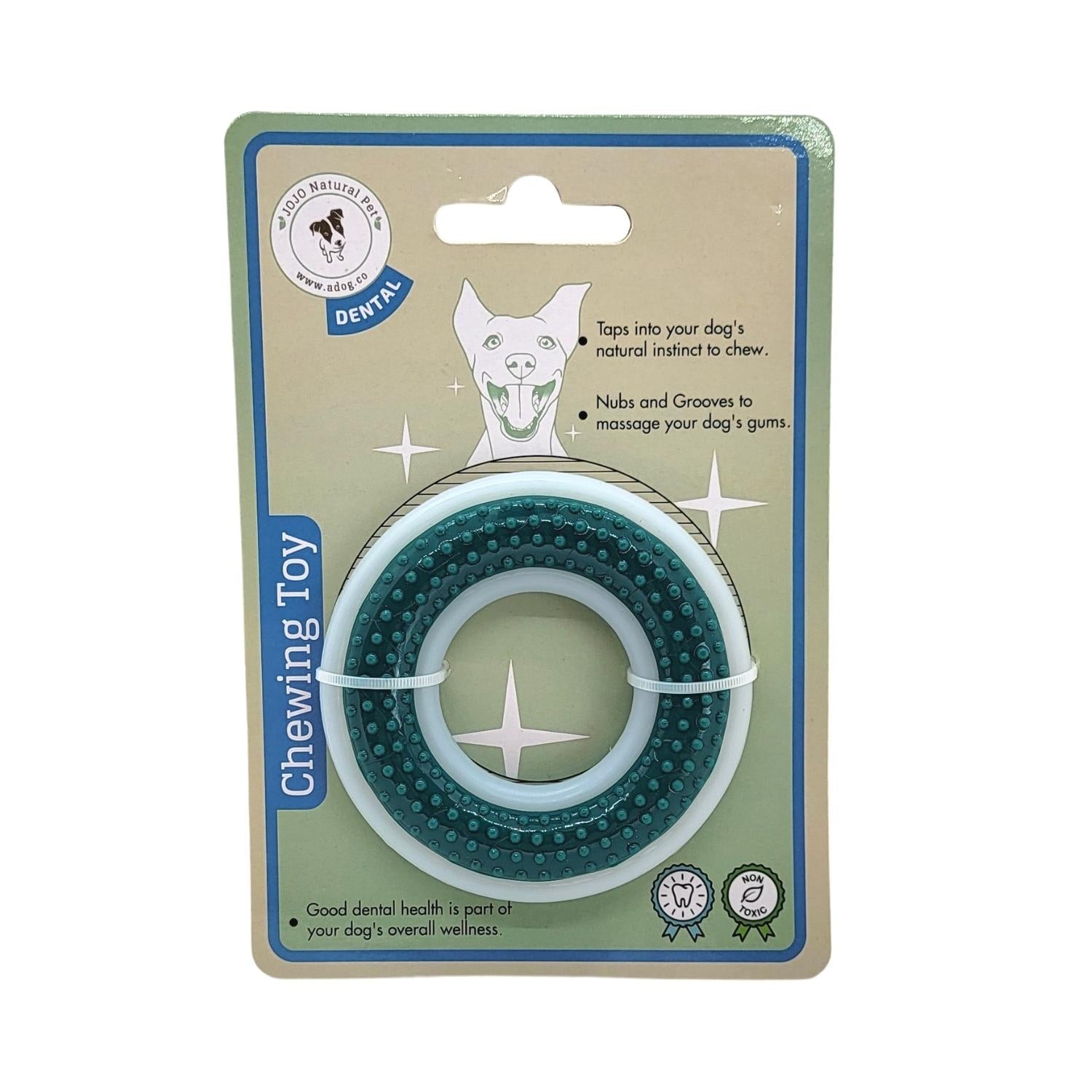American Pet Supplies durable dog chew ring dental toy with nubs and grooves for gum massage