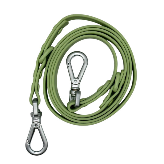 Durable dog leash by Come Here Buddy in green with sturdy metal clips for lasting use