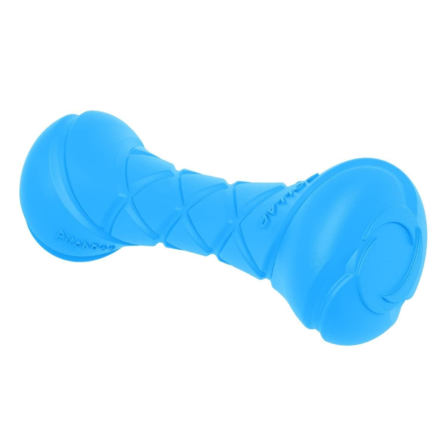Blue durable fetch toy for dogs with textured grip and strong suction cups for play