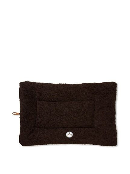 Dark brown eco-friendly pet bed mat with soft textured fabric from PawCounter.com