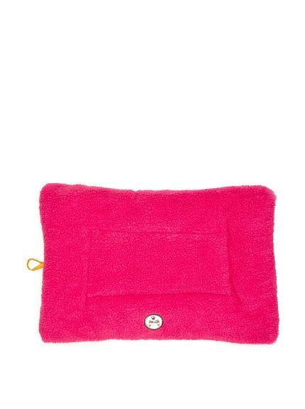Bright pink eco-friendly pet bed mat with soft plush texture from PawCounter.com