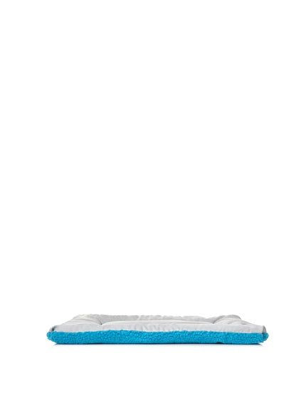 Eco friendly pet bed mat with soft cushioning and blue edges for comfortable pet rest