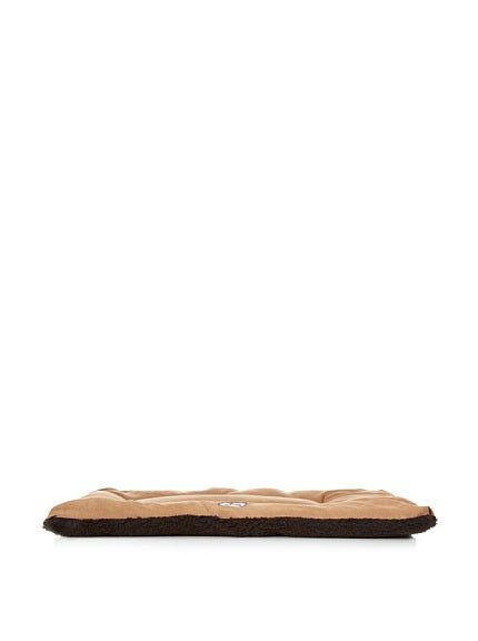 Brown eco-friendly pet bed mat with soft cushioned surface and dark edges from PawCounter.com
