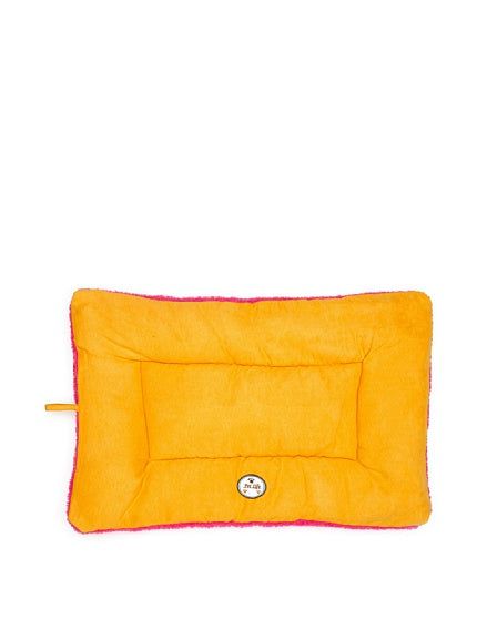 Orange eco-friendly pet bed mat from PawCounter.com with soft cushioning for pets