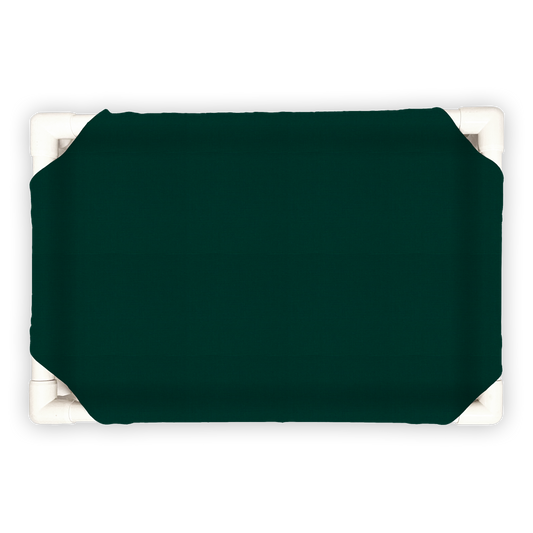 Elevated dog bed for rescues featuring a durable design and comfortable fabric for added support