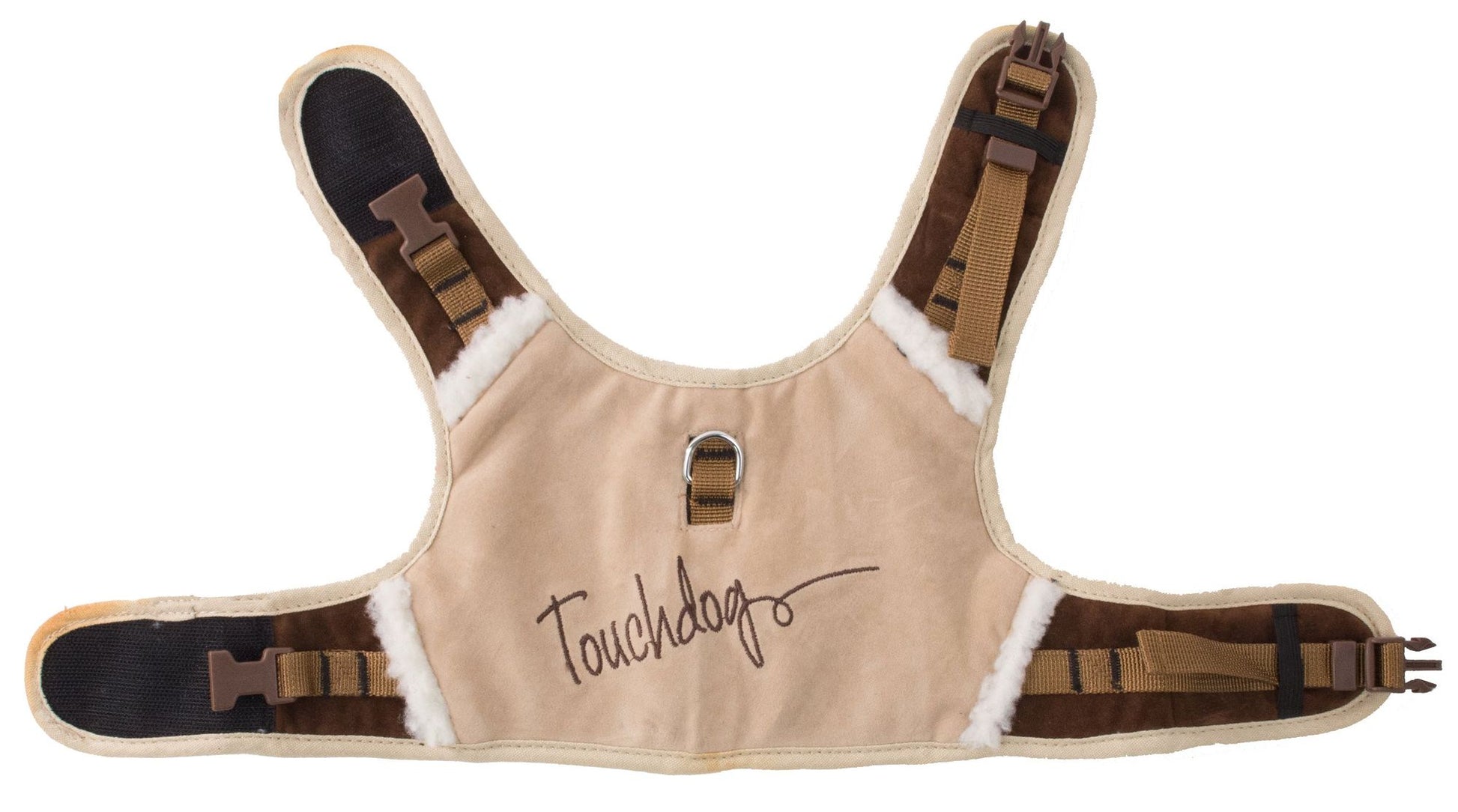 Beige fashion dog harness leash set with adjustable straps and soft padding