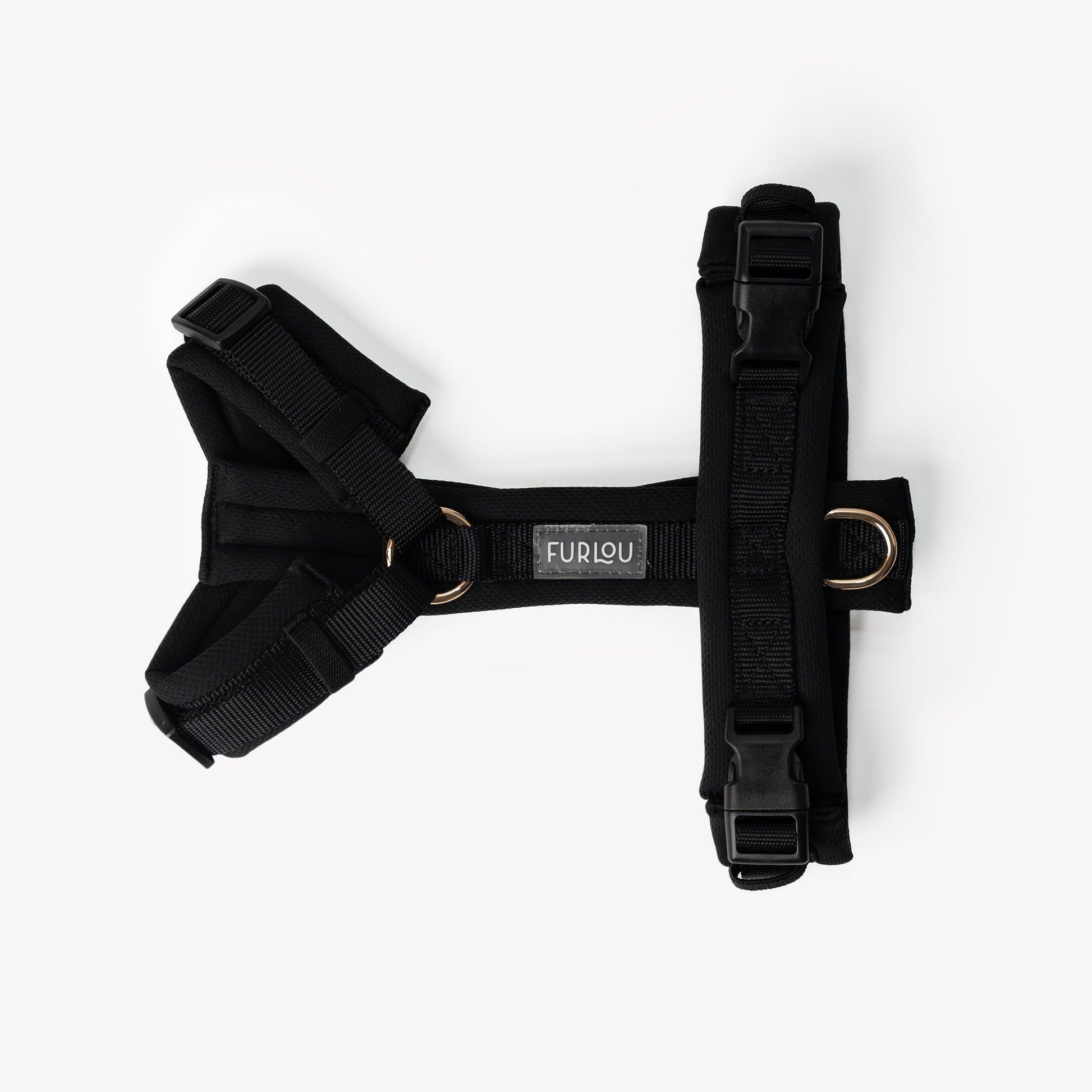 FURLOU black comfort dog harness designed for optimal fit and ease of use
