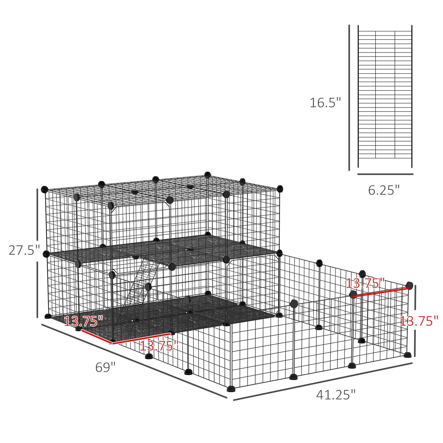 Large guinea pig playpen with door designed for safe and spacious pet play and exercise