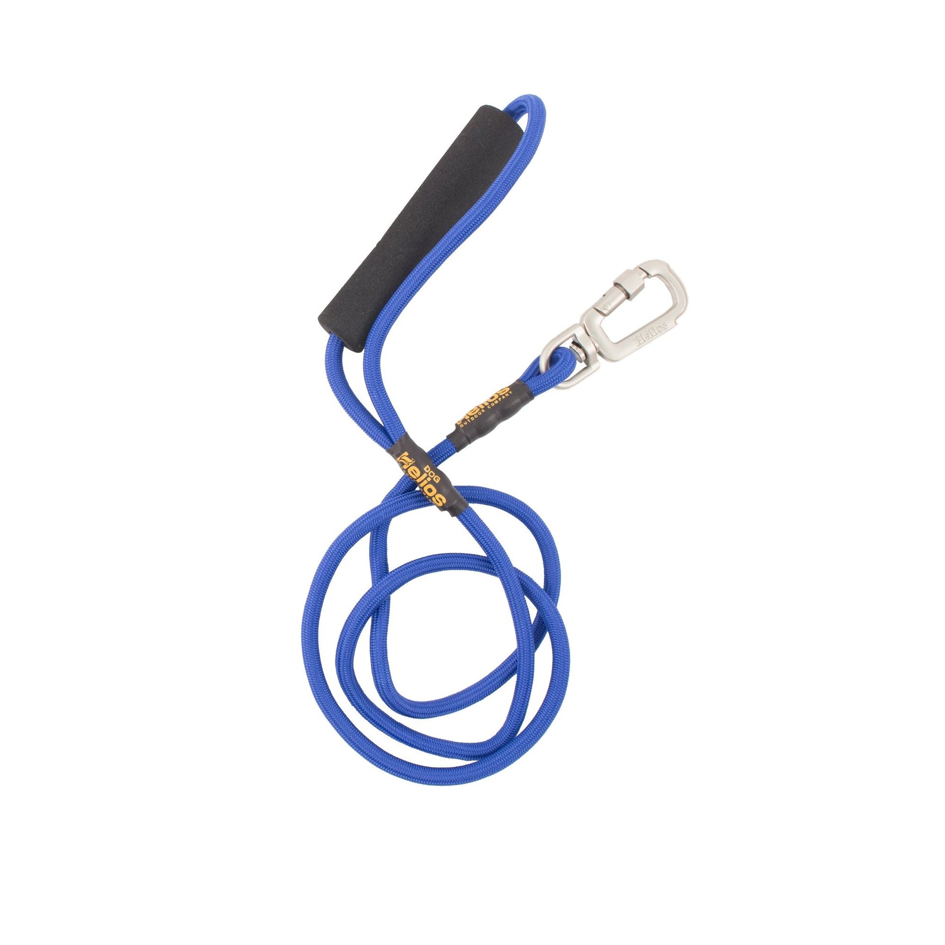 Blue reflective dog harness and leash set with padded handle and metal clip for secure walks