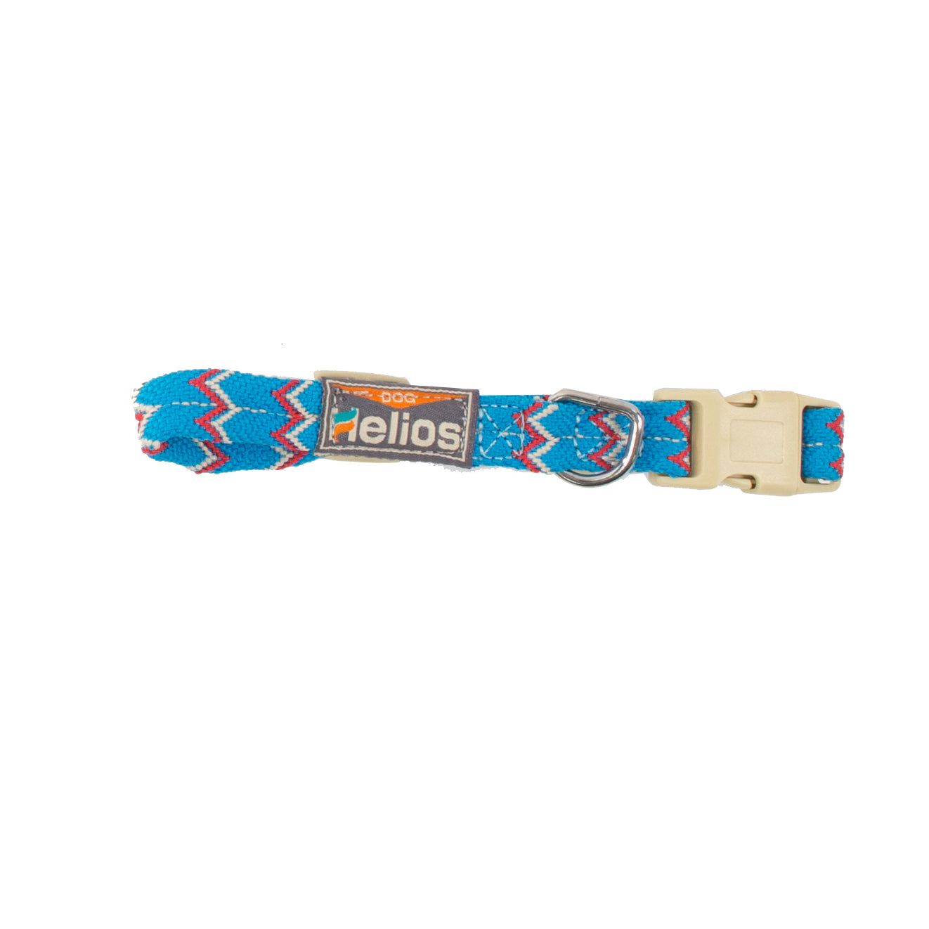 Blue reflective pet leash and collar with zigzag pattern and plastic buckle from PawCounter.com
