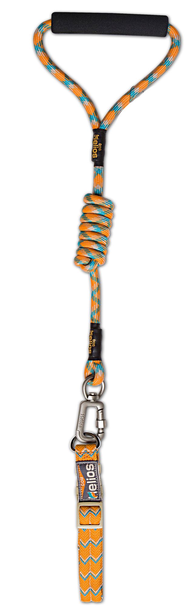 Orange and gray reflective pet leash and collar with durable clip and padded handle from PawCounter.com
