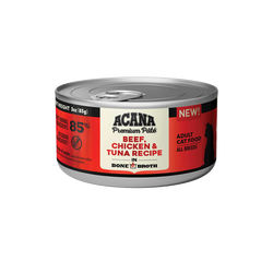Acana Adult Grain Free Premium Pate Beef, Chicken and Tuna Wet Cat Food (3oz)