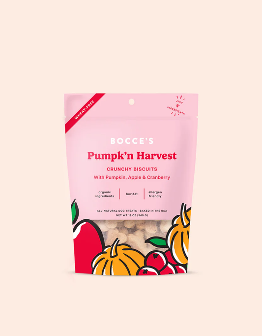 Bocce's Small Batch Pumpkin'n Harvest Dog Biscuits (12oz)