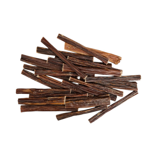All natural beef gullet sticks for dogs, providing a healthy and tasty chew treat option.