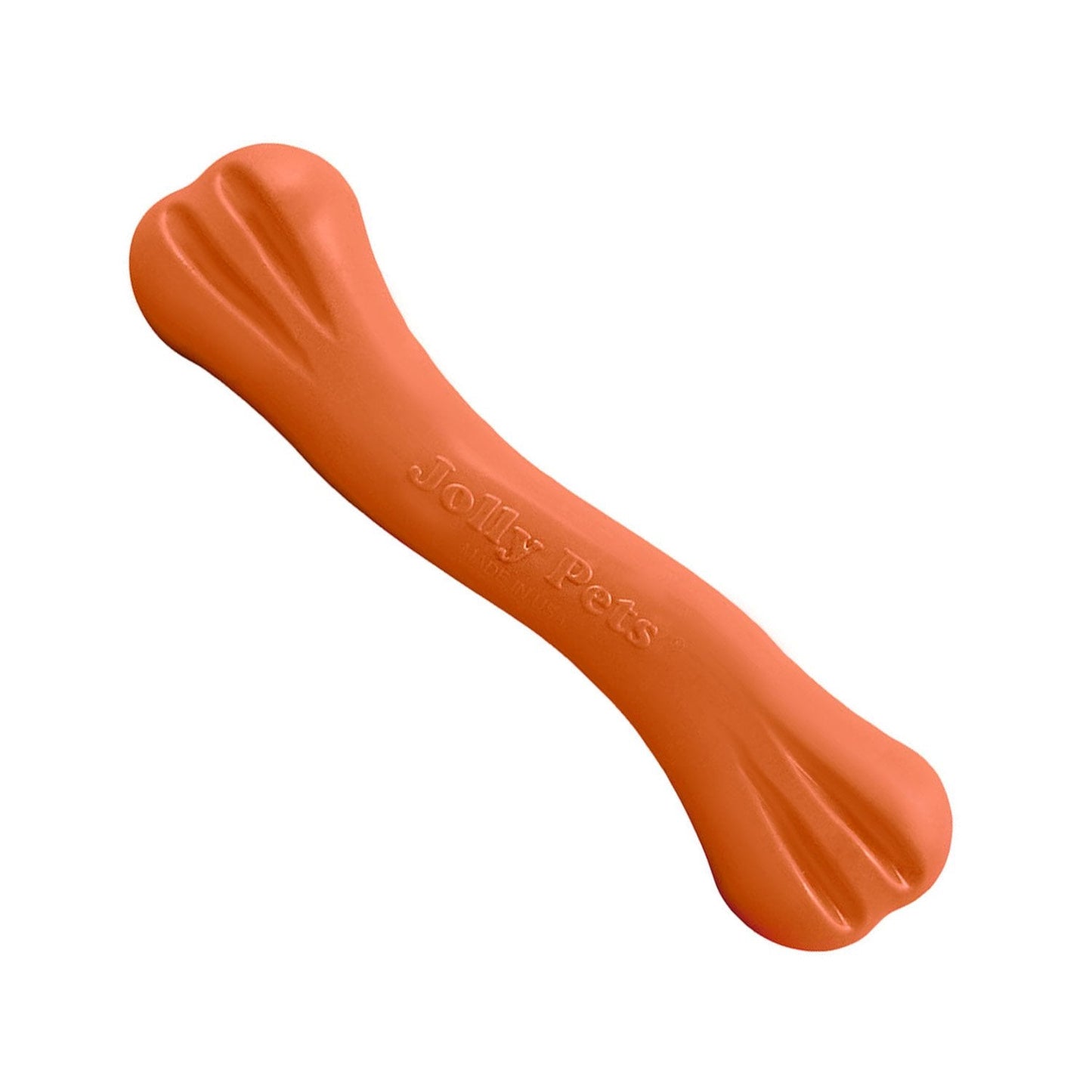 Jolly Chew Bone for dogs by Jolly Pets in bright orange color, perfect for engaging playtime