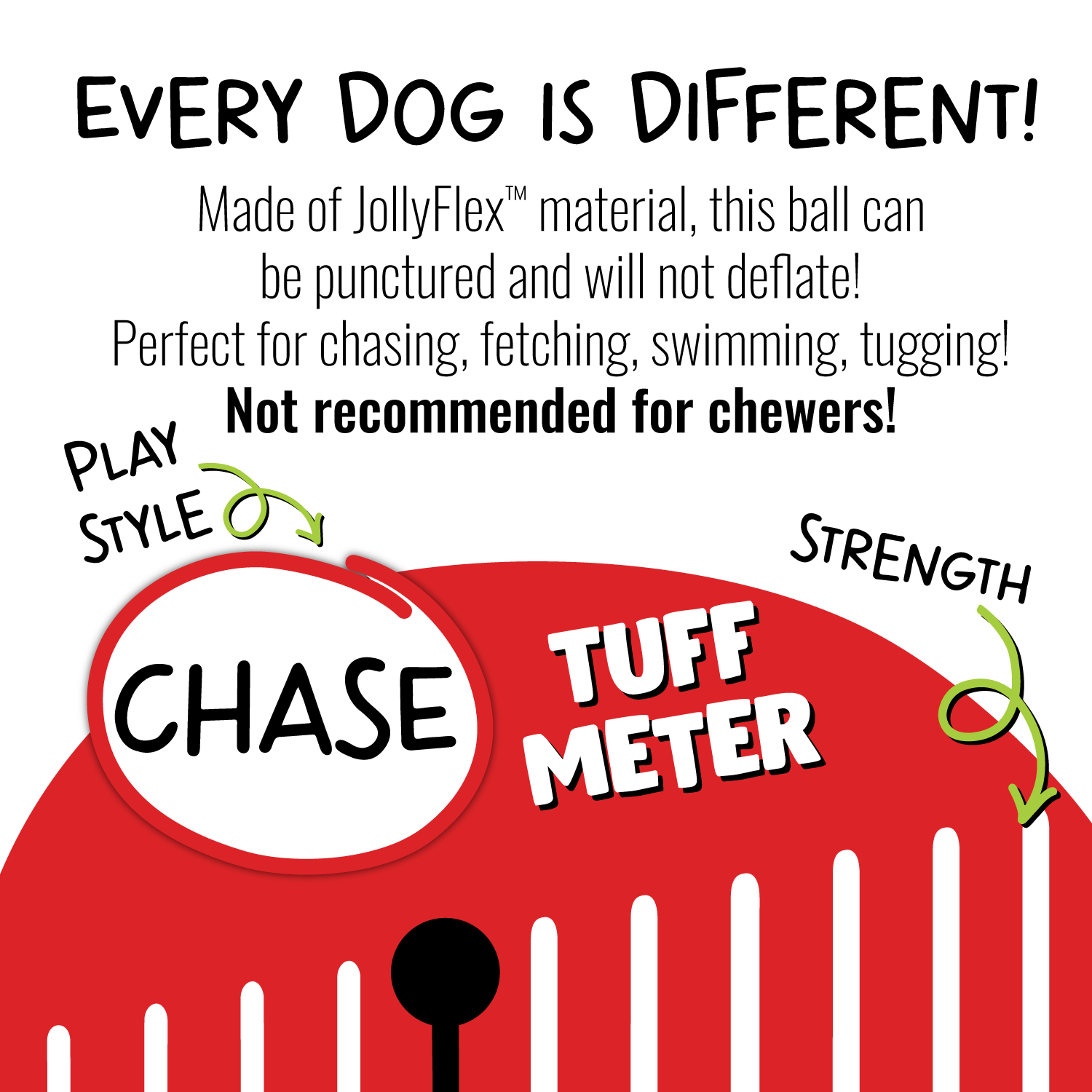 Jolly Pets Dog Tug and Toss Toy made from JollyFlex material for fetching, swimming, and tugging