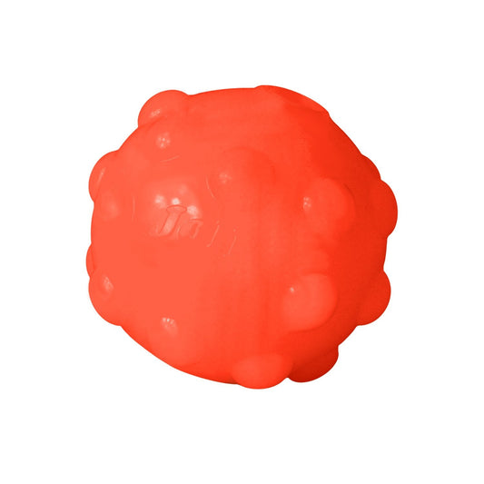 Jolly Jumper pet toy in bright orange, durable ball designed for active dogs and interactive play