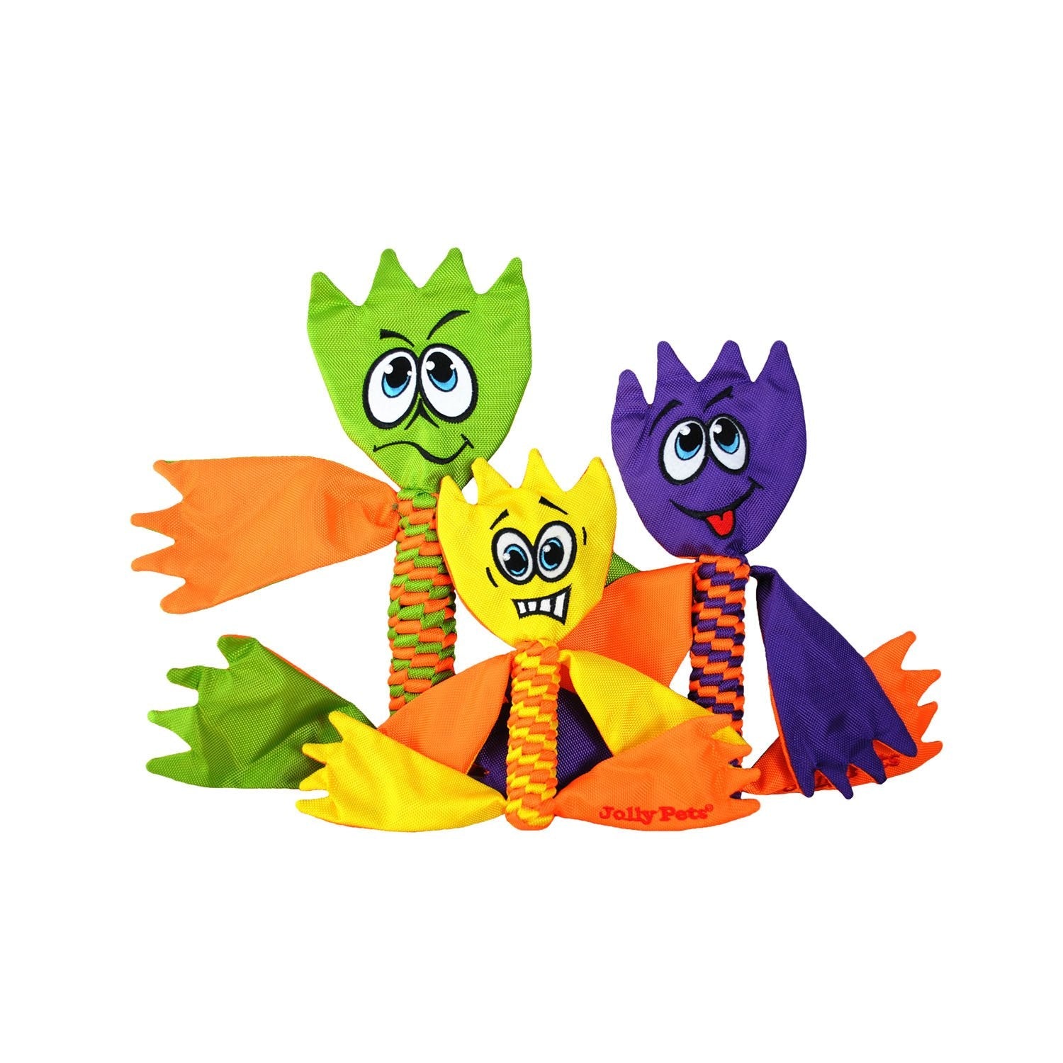 Colorful Jolly Pets dog chew toy flathead set featuring fun designs for playful dogs