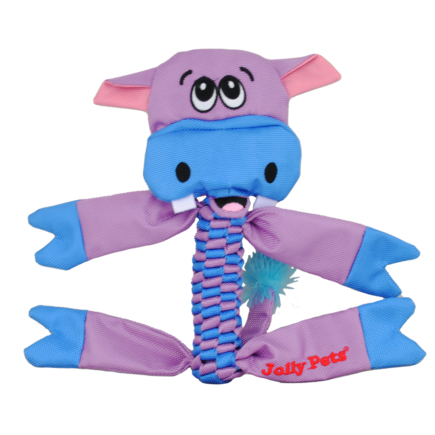 Jolly Pets dog chew toy flathead with a playful purple design and crinkle sound for interactive play