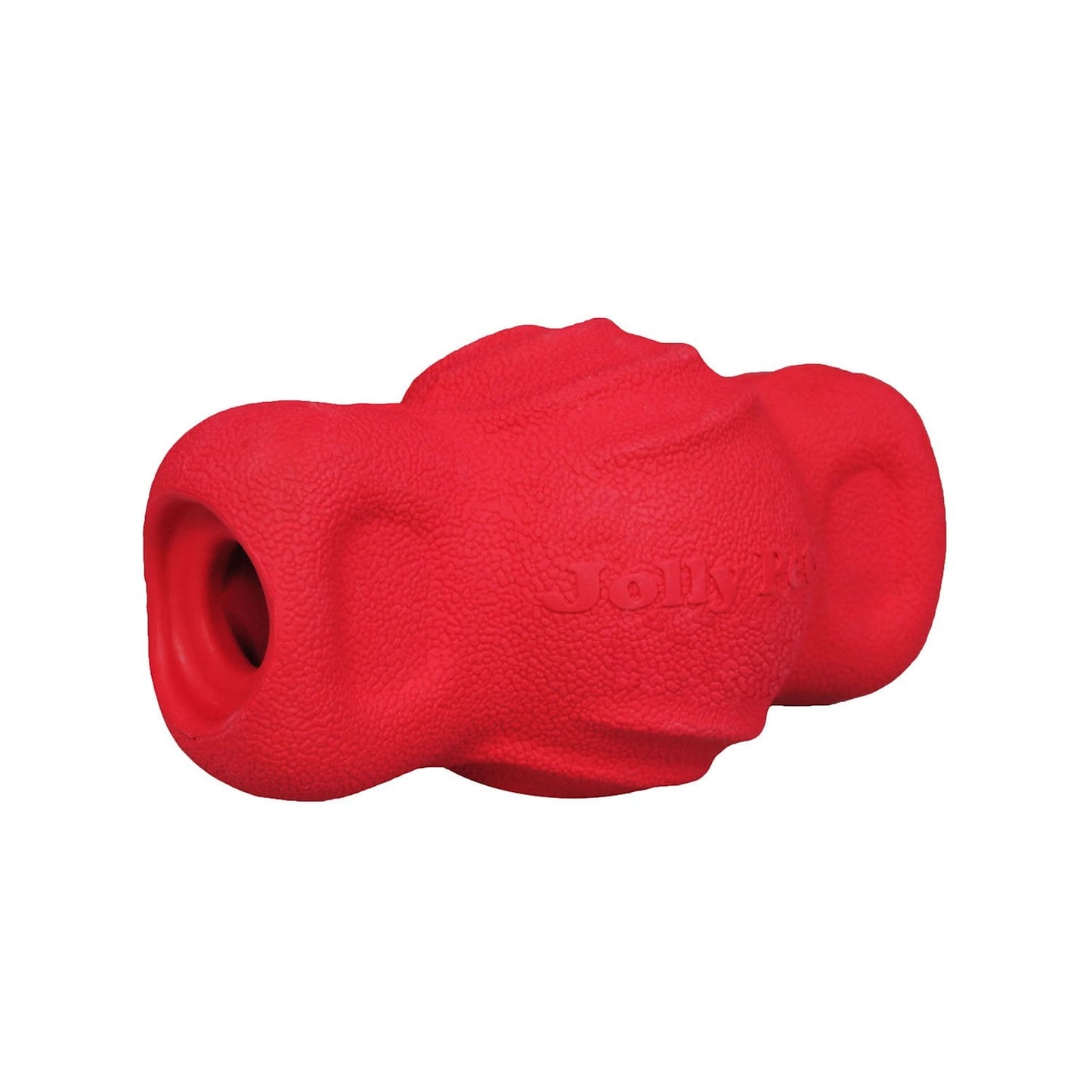Jolly Tuff Teeter for dogs in bright red, designed to withstand tough play and keep dogs entertained