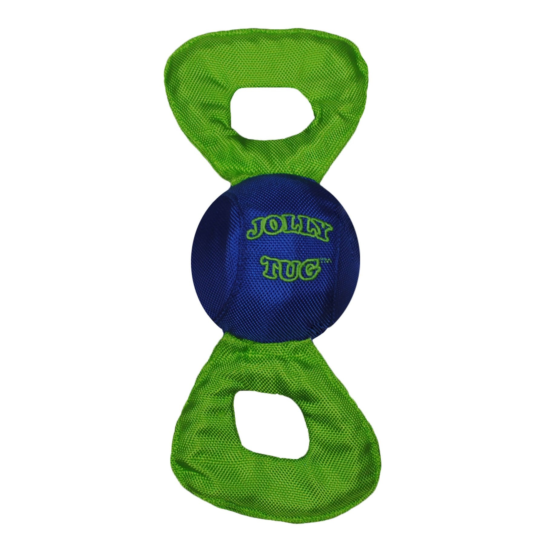Jolly Tug dog toy with a durable design and handles for interactive play with your dog
