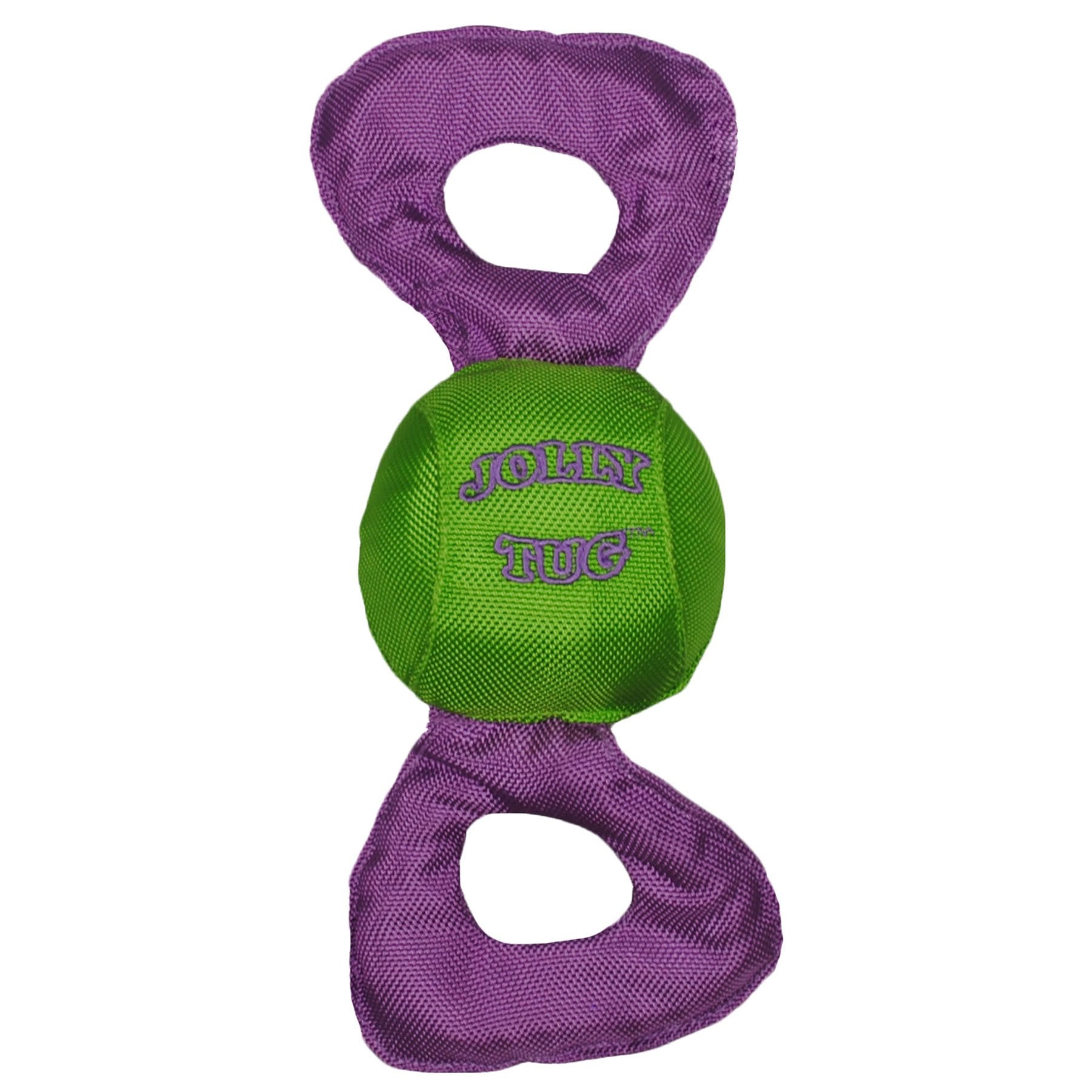 Jolly Tug dog toy designed for interactive play with durable fabric and easy-to-hold handles