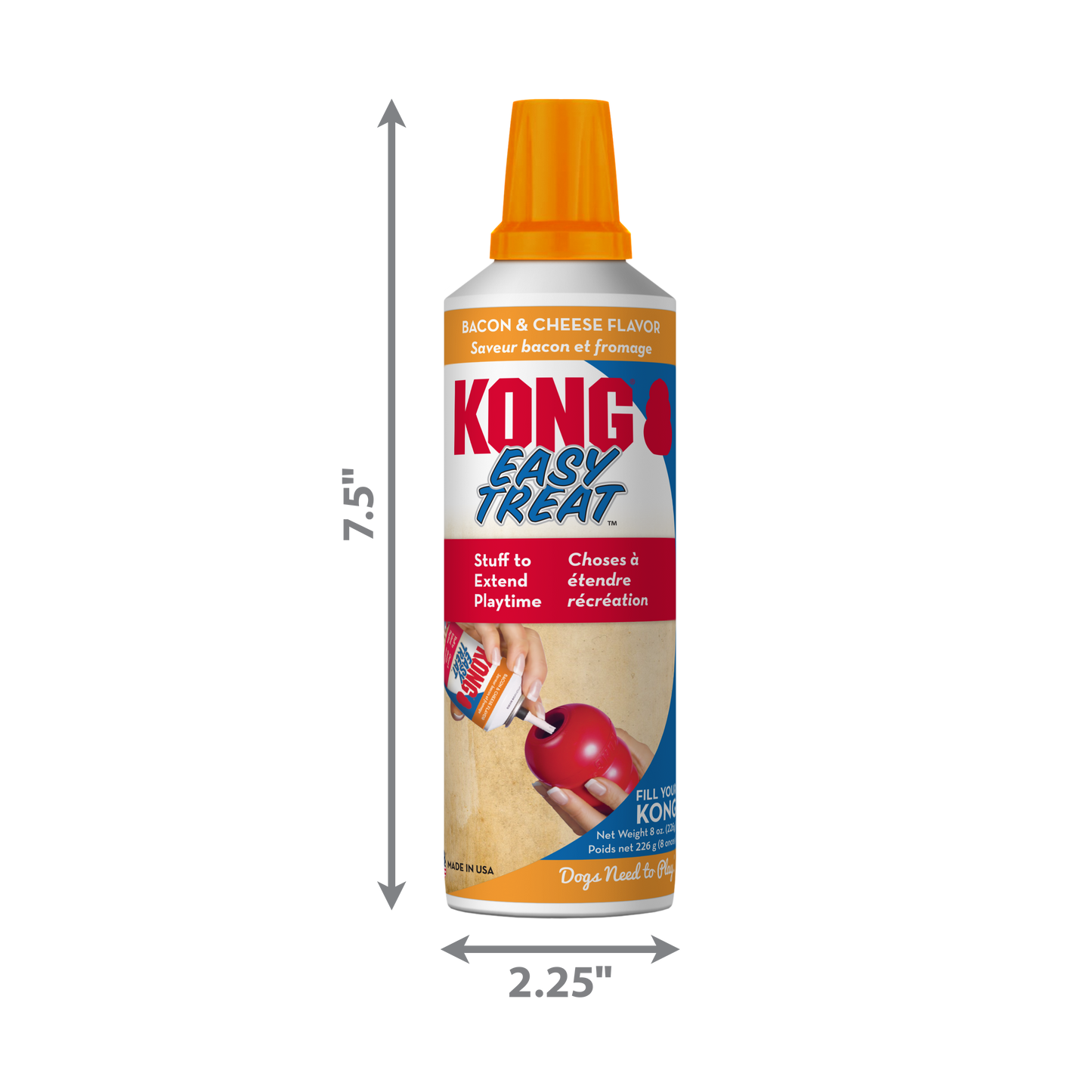 Kong Easy Treat bacon and cheese dog treats in squeezable bottle by The Family Pet