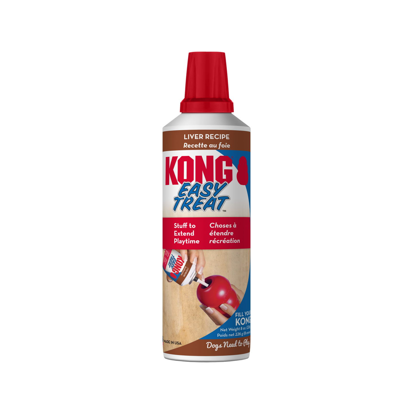 The Family Pet Kong Easy Treat for dogs liver recipe in a red capped squeeze bottle
