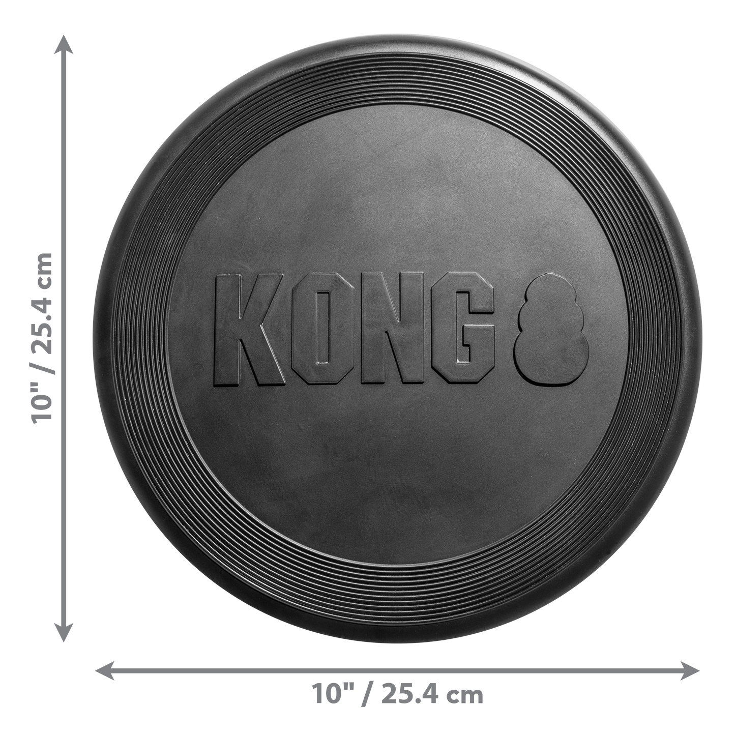 Kong Extreme Flyer disc dog toy in black with textured edges and durable design by The Family Pet