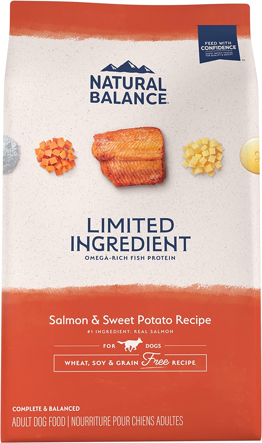 The Family Pet salmon and sweet potato dog food limited ingredient dry adult dog food bag
