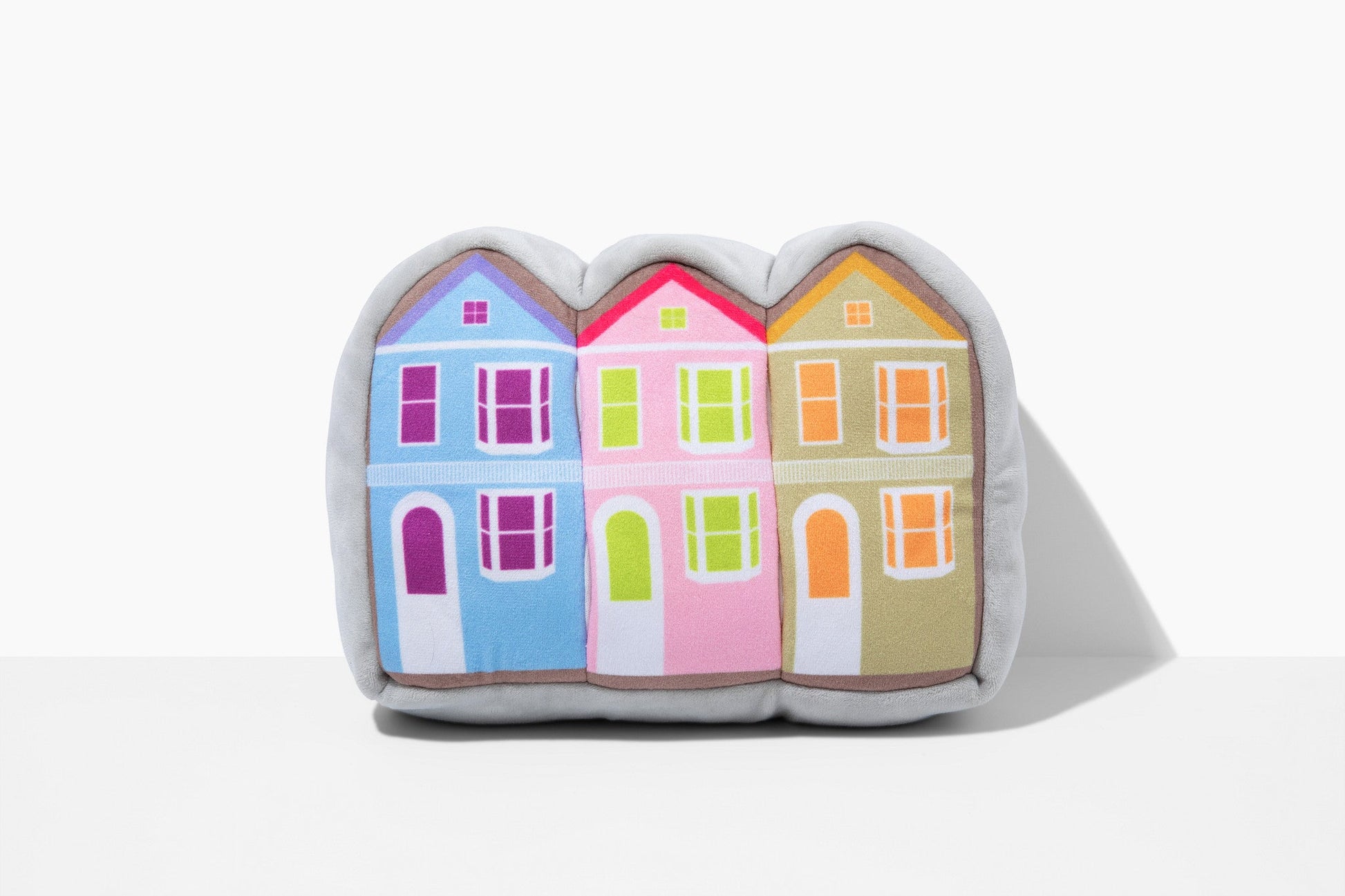 Come Here Buddy painted ladies nose work dog toy with colorful house design for interactive play