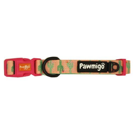 Pawmigo Cute Dog Collar for Small Dogs with a Cactus Pattern and Adjustable Fit