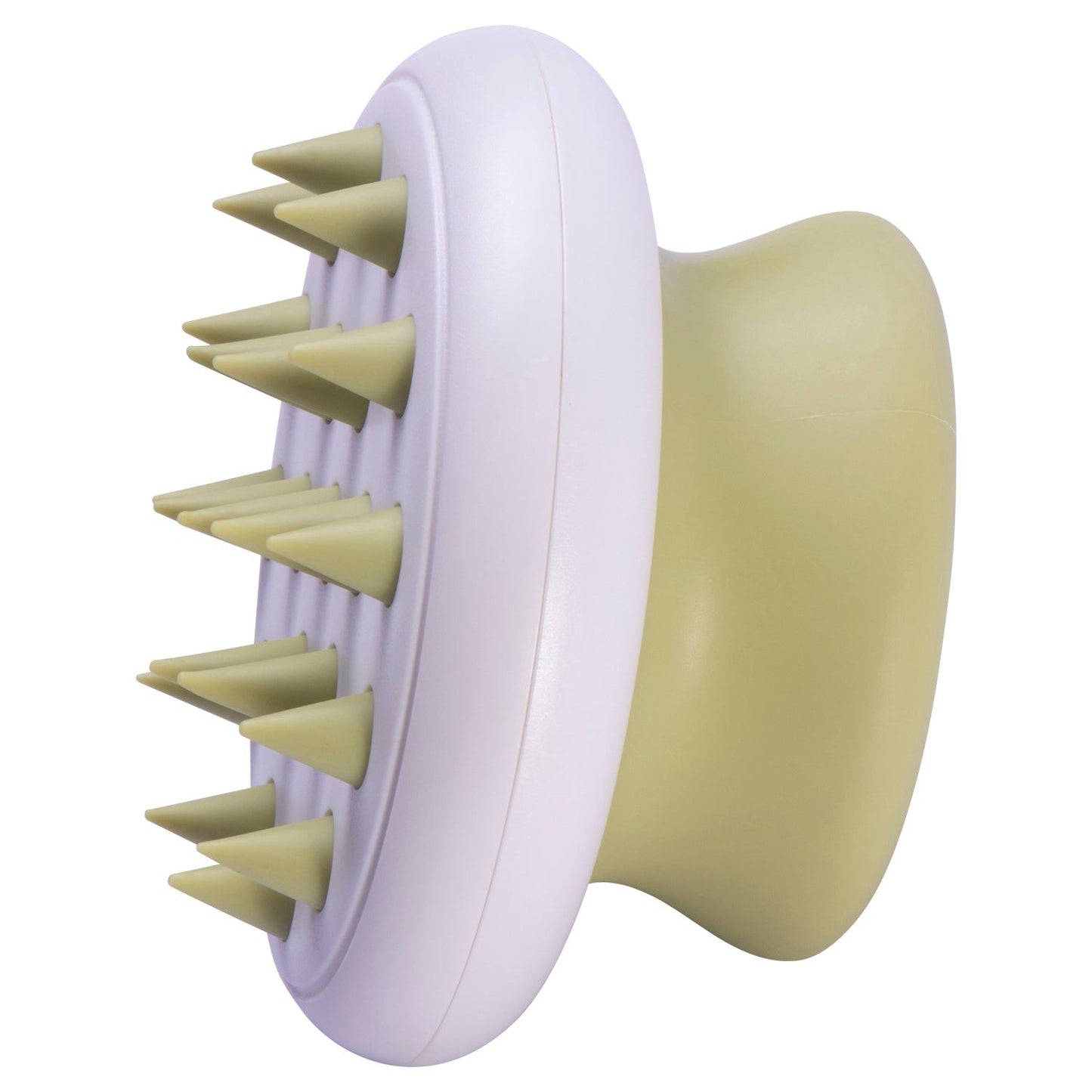 PawCounter.com pet bathing brush with soft silicone bristles and ergonomic handle for easy grooming