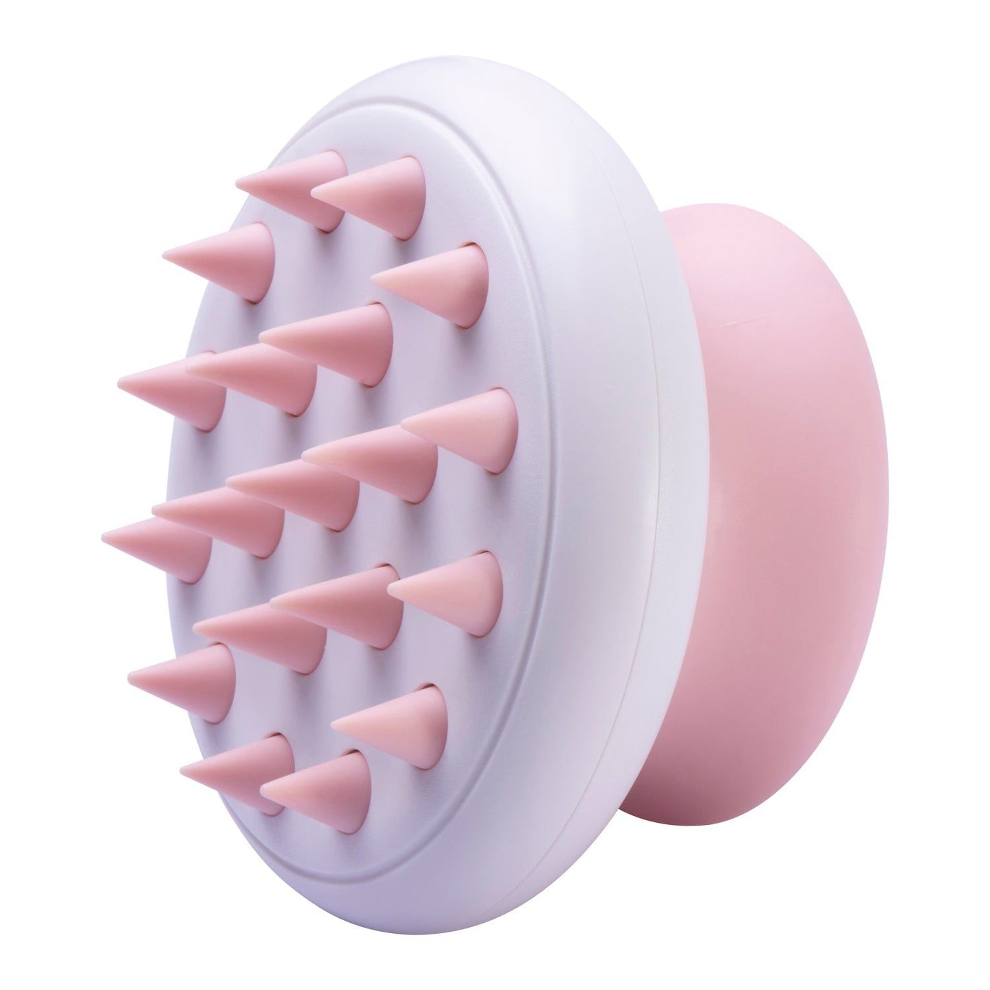 PawCounter.com soft silicone pet bathing brush with pink massaging bristles for grooming