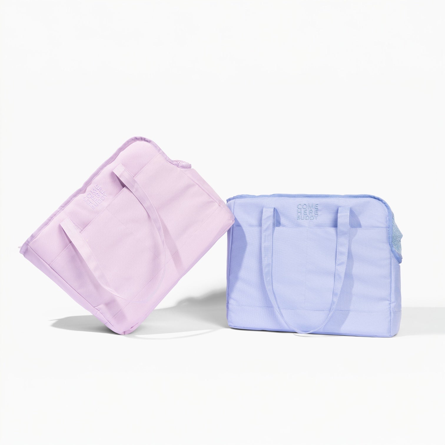 Come Here Buddy Pet Tote Bag for Dogs and Cats in Light Pink and Blue Colors