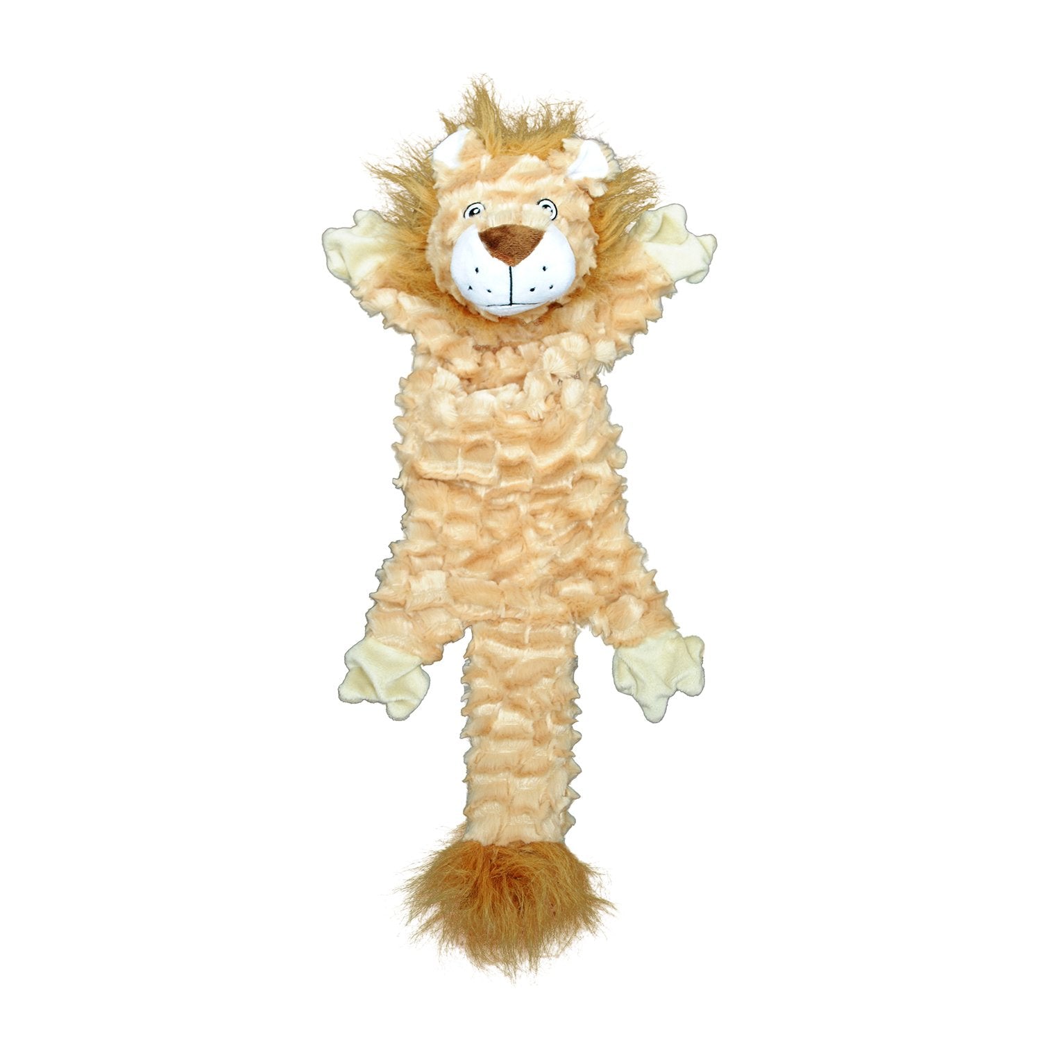 Jolly Pets plush lion dog toy with soft texture and squeaky sound for playful dogs