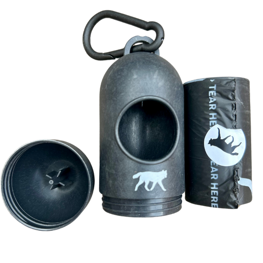 Bamboo Poop Bag Dispenser w/ 1 Compostable roll