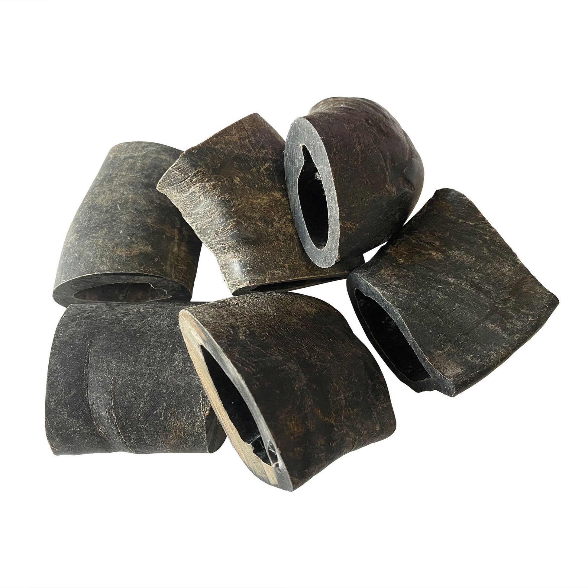 Natural dog chews buffalo horn pieces from PawCounter.com for healthy and durable pet chewing