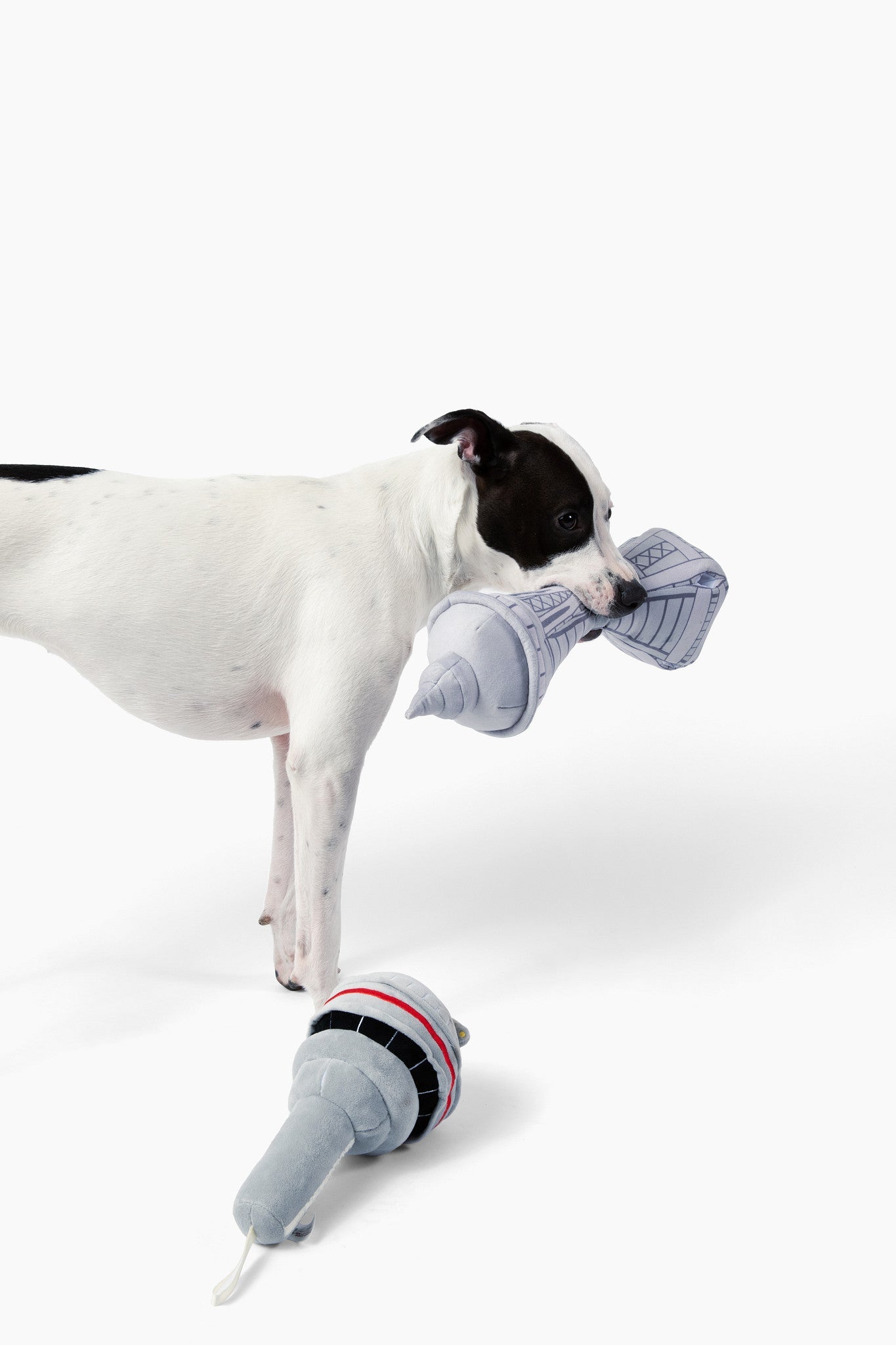 Seattle themed dog toy featuring a soft Space Needle design for playful dogs