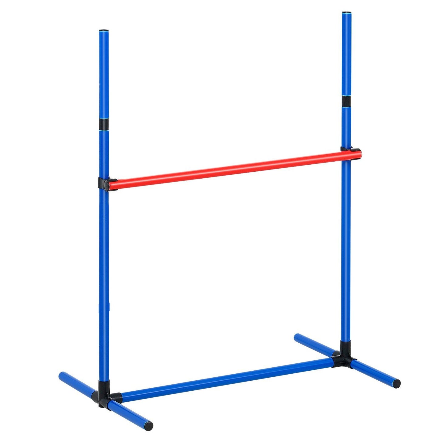 Blue and red dog agility training set hurdle jump for pet exercise and training