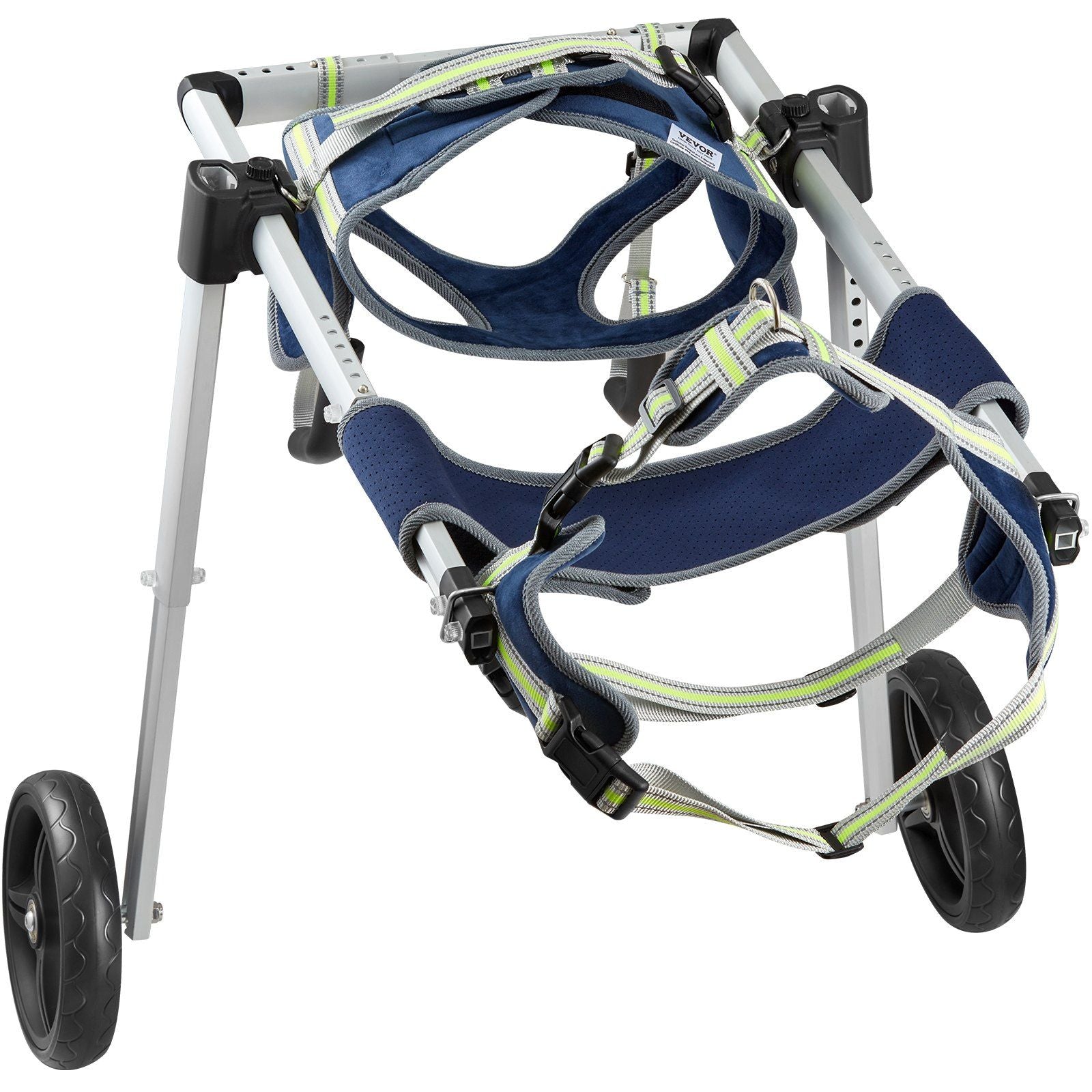 Adjustable dog wheelchair for back legs with padded support and durable wheels for mobility assistance