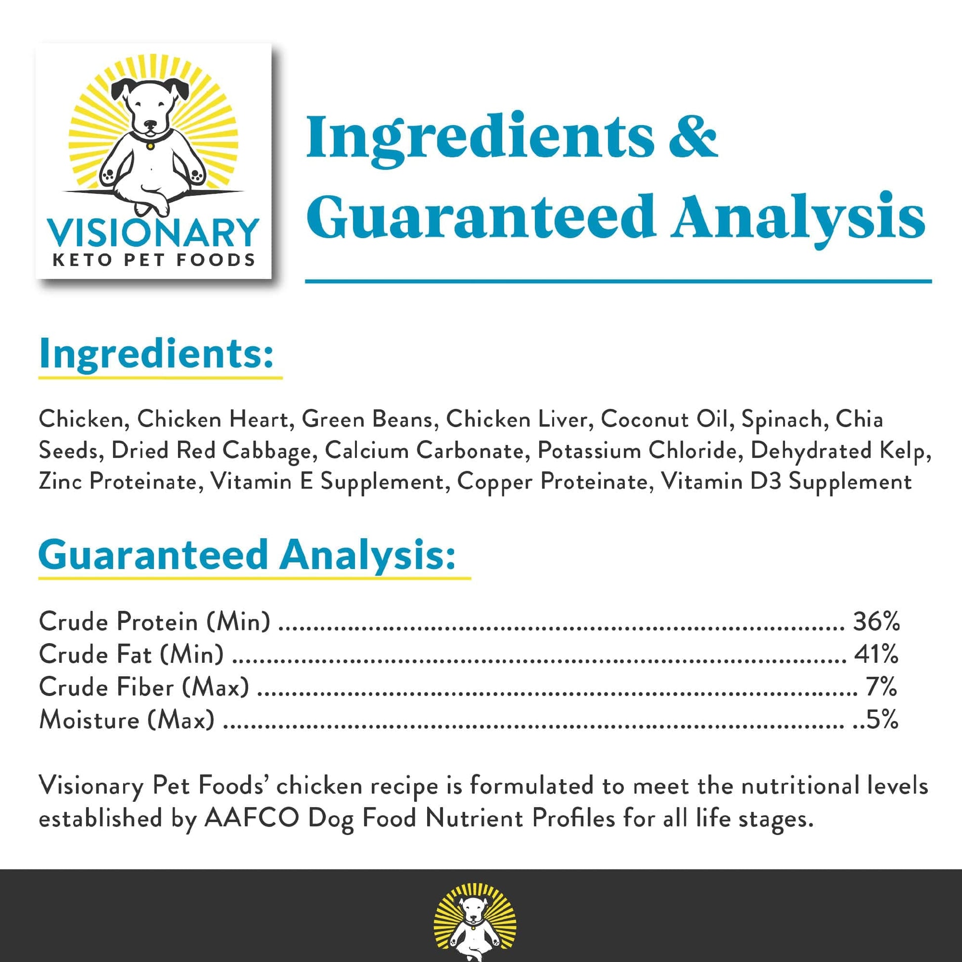 Visionary Pet Foods freeze dried dog food chicken with high-quality ingredients for optimal nutrition