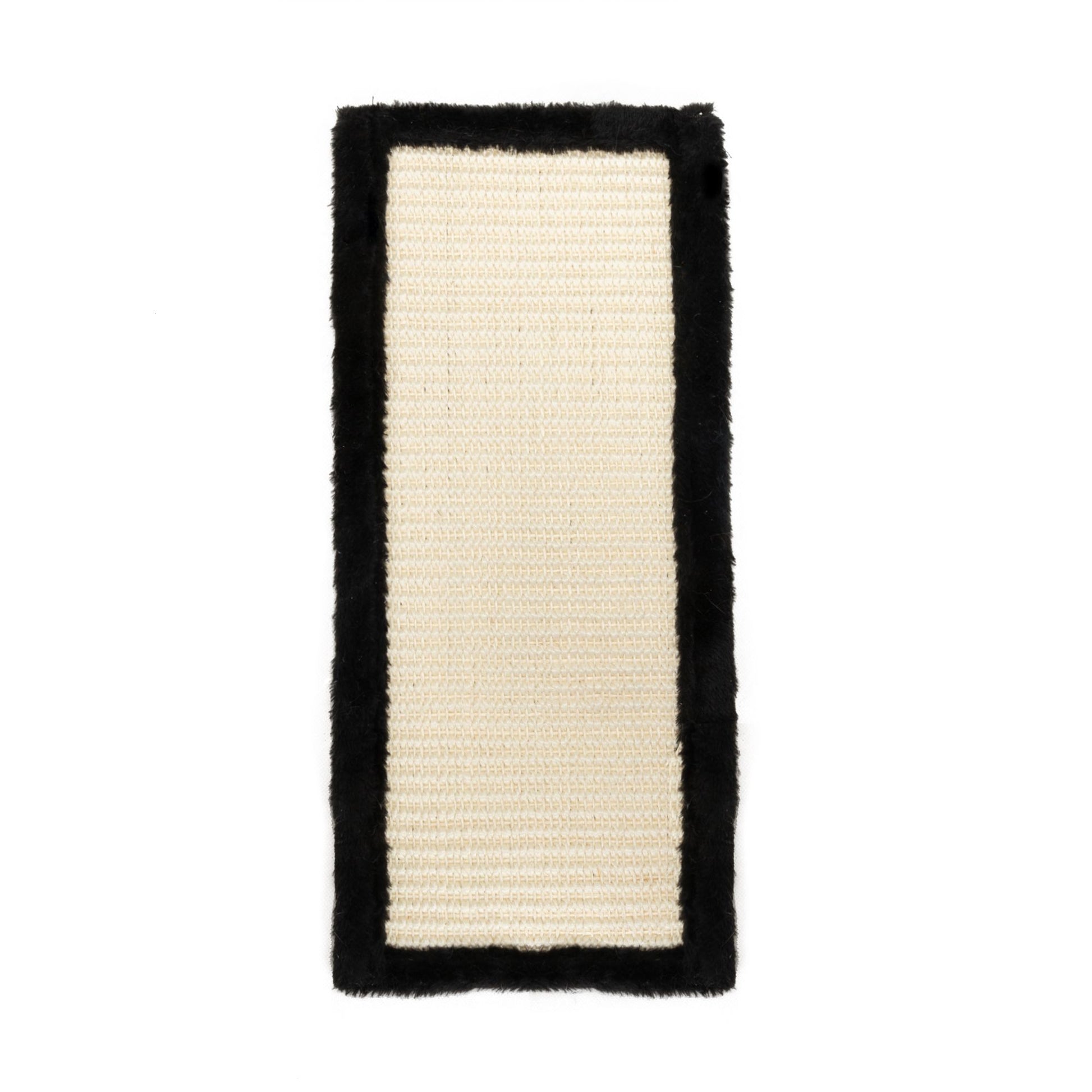 Wall mounted cat climber set beige sisal scratching board with black fluffy border
