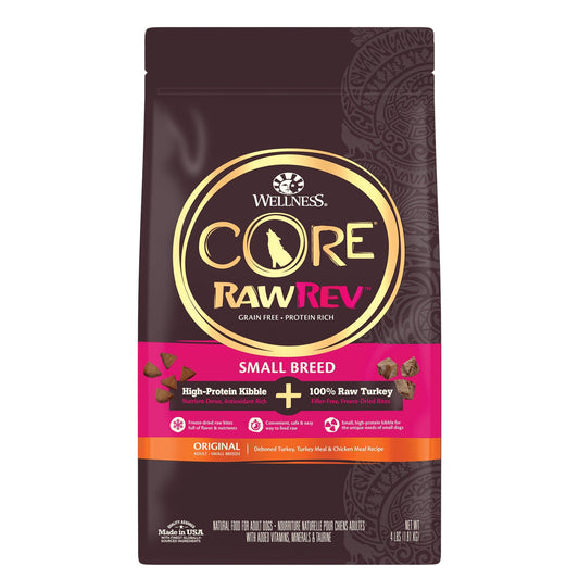 Wellness CORE RawRev Small Breed Raw Dog Food with High-Protein Kibble and Raw Turkey