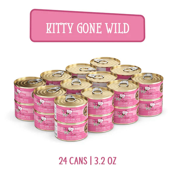 Kitty Gone Wild salmon wet cat food 24 cans 3.2 oz each by The Family Pet