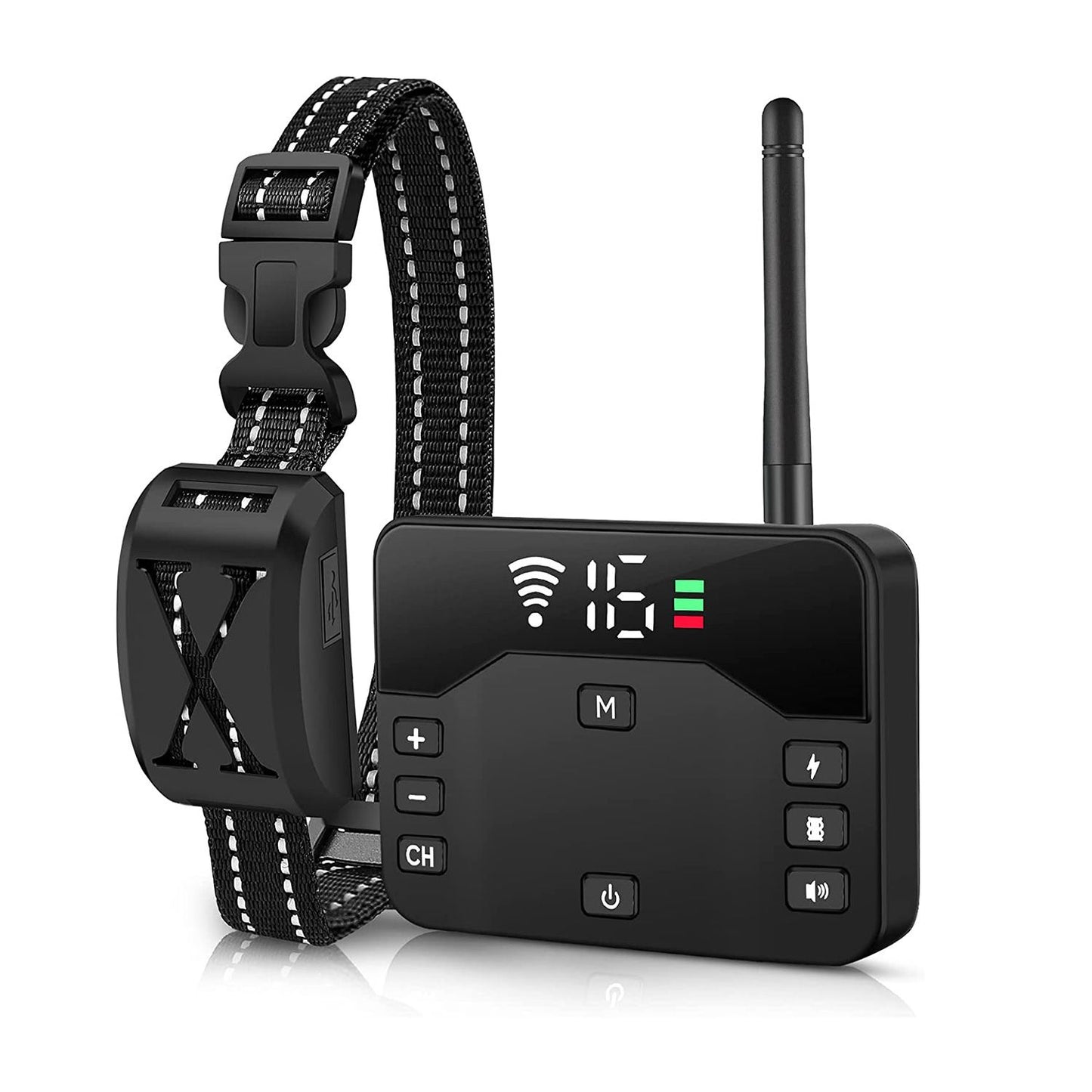 Wireless electric dog fence with adjustable collar and LCD display for effective pet containment