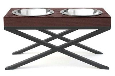 Woodsman Double Raised Dog Bowl - Small PawCounter.com