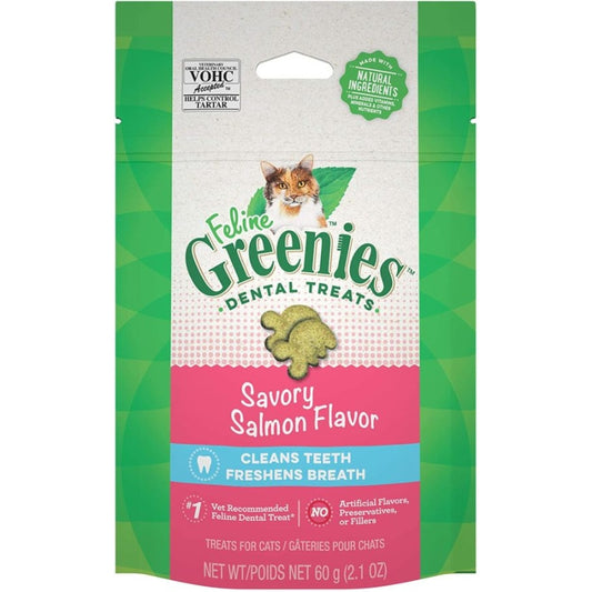 Greenies Feline Natural Dental Treats Tempting Salmon Flavor - 2.5 oz