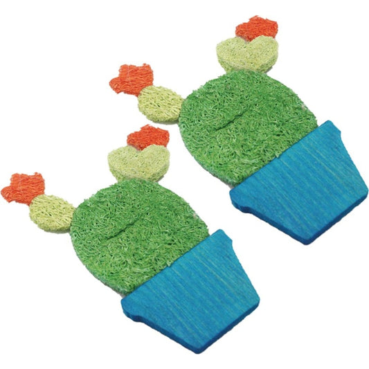 AE Cage Company Nibbles Potted Cactus Loofah Chew Toys - 2 count